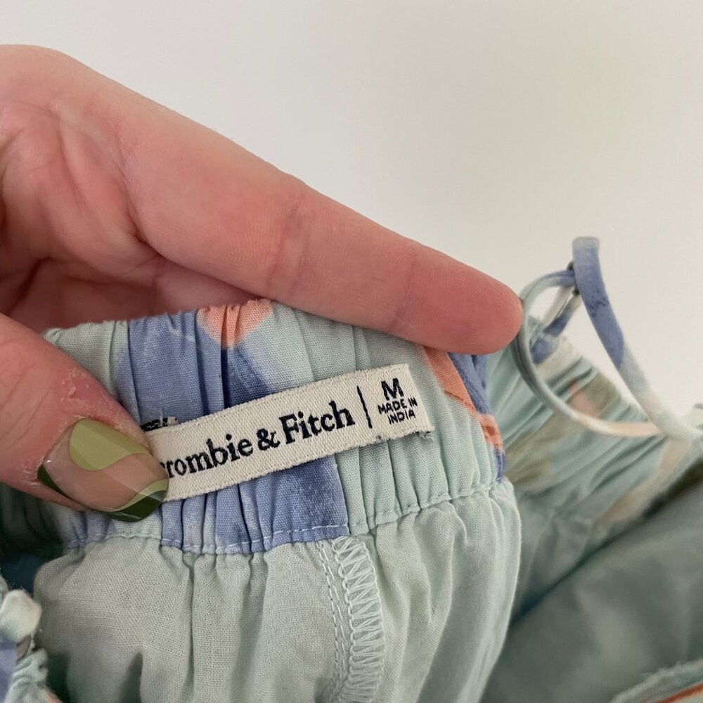 Abercrombie & Fitch Blue Abstract Babydoll A-Line Mini Dress Size Medium - Picture 3 of 6